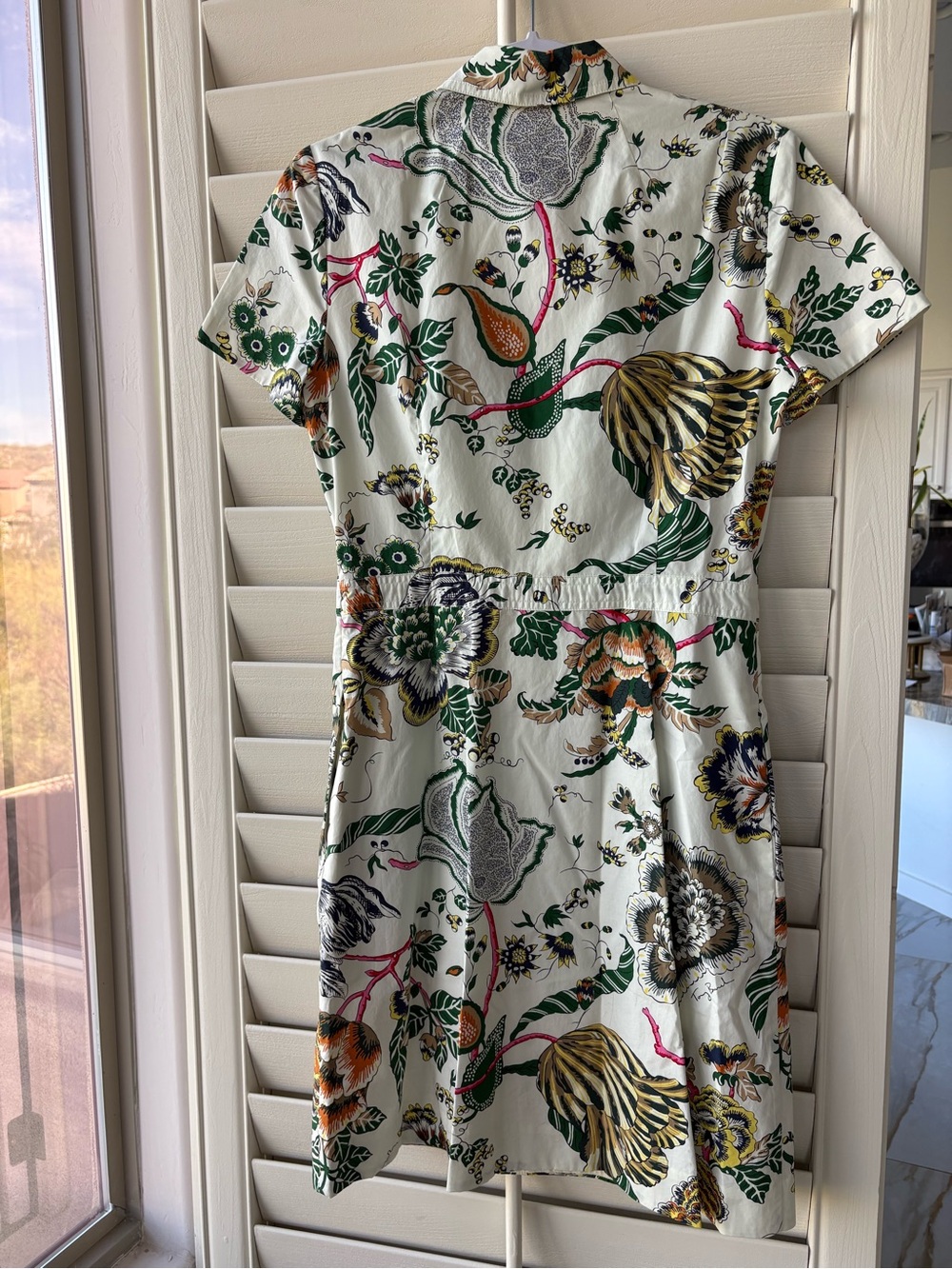 NEW Tory Burch Happy Times Port Shirt MIDI Dress Sz4 Retails $348 Floral Green - Picture 8 of 8